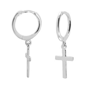 Cross earrings ,chunky hoops image 7