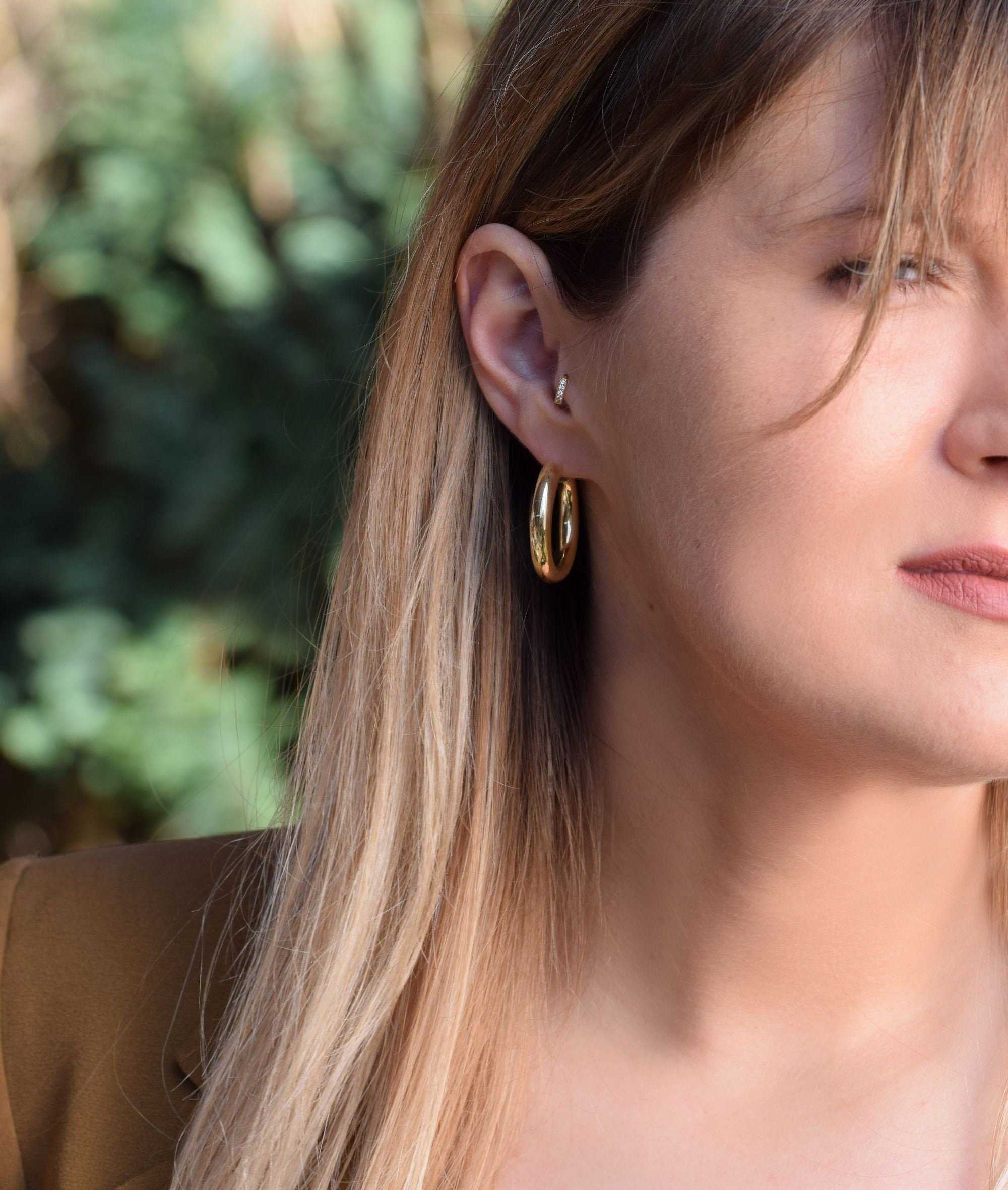 Gold Filled Hoops Thick Hoop Earrings Etsy Finland