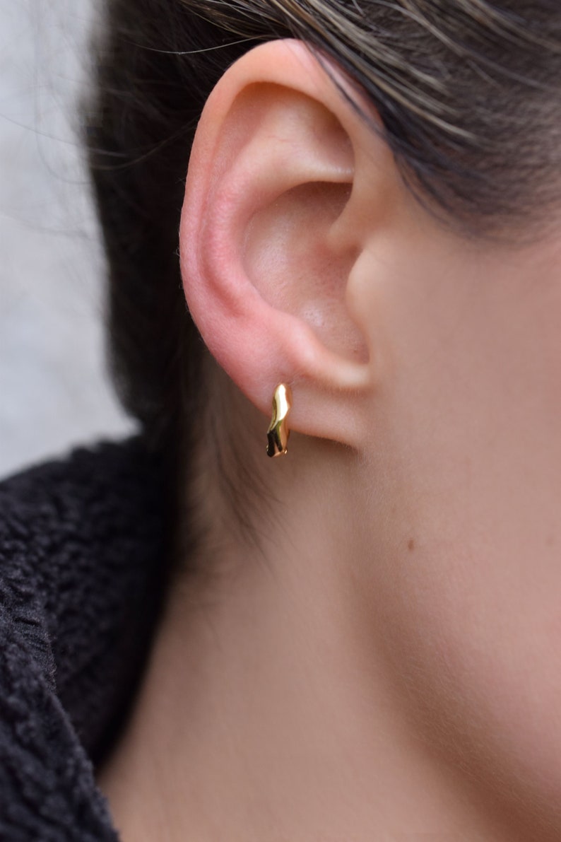 Gold Hoop Earrings Classic Round Earrings Silver Jewelry image 3