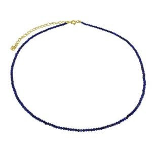 lapis lazuli necklace, blue choker Gold