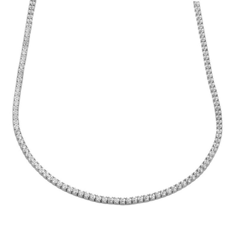 Tennis necklace made of 925 sterling silver with zirconia Silver
