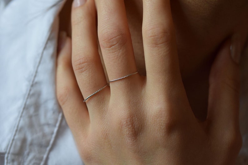 Tiny gold ring Thin ring Minimalist jewelry Stacking ring image 2