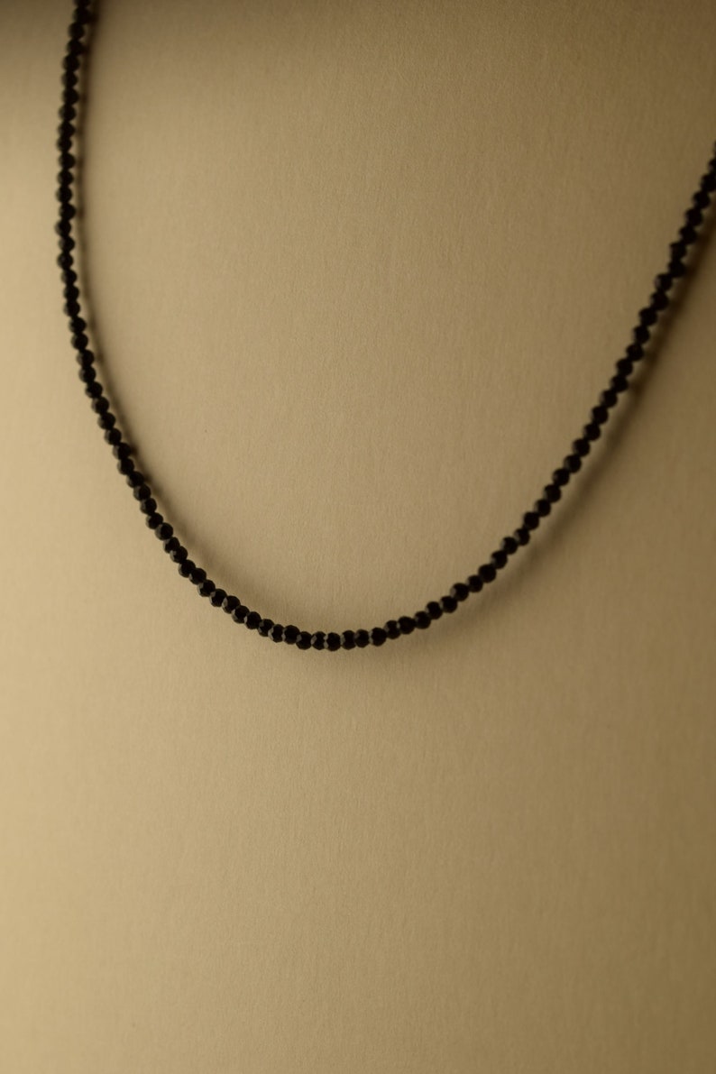 Halskette aus schwarzem Onyx, Choker Halskette Bild 3