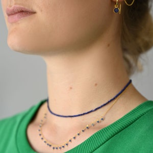 lapis lazuli necklace, blue choker image 2