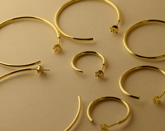 chunky gold Creolen, Huggie Hoops