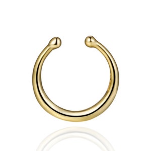 Fake Septum 925 Sterling Silber Fake NASENPIERCING ゴールド