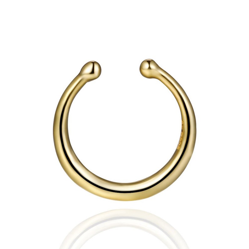 Septum Falso PIERCING DE NARIZ Falso de Plata de Ley 925 Oro