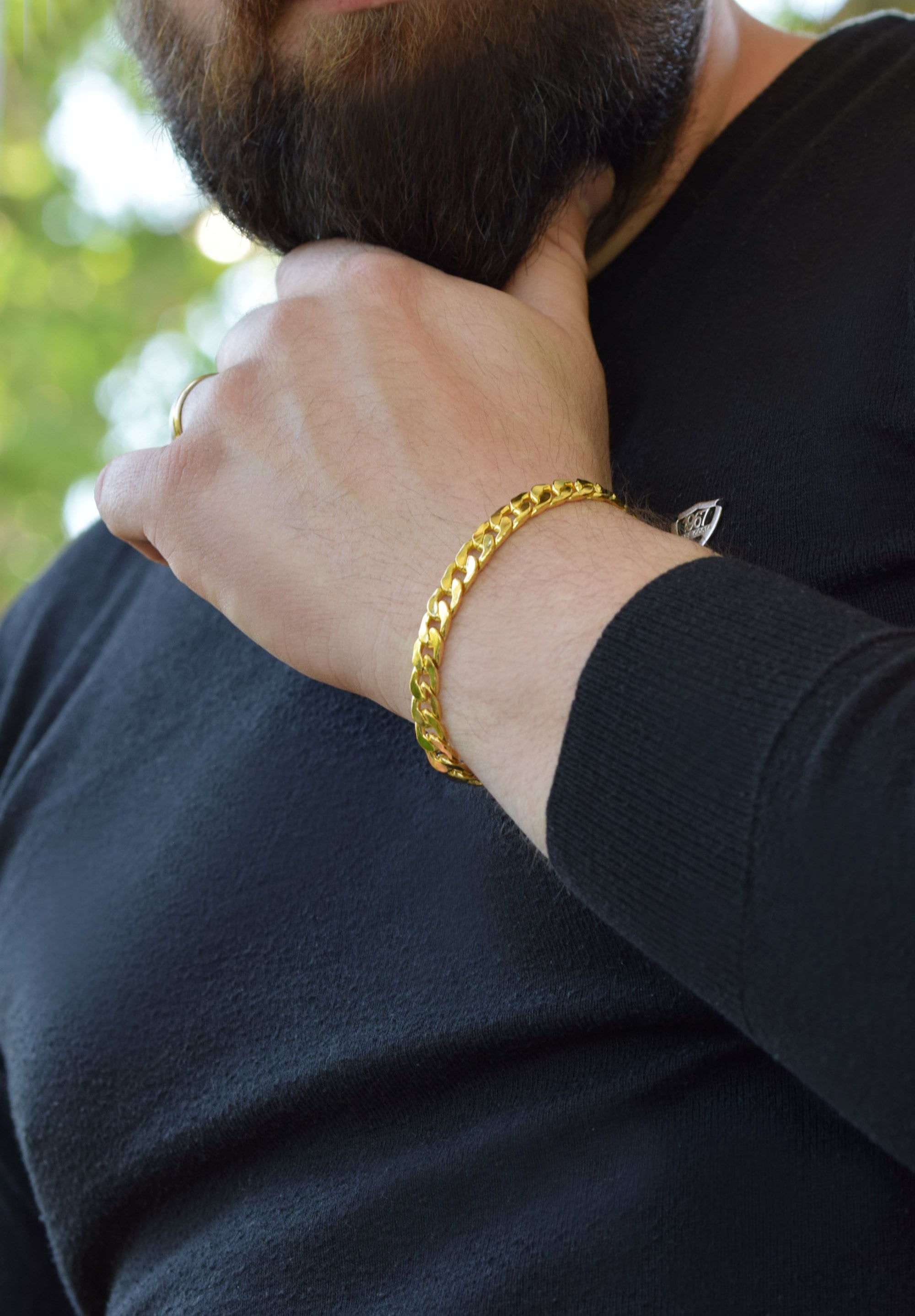 Mens cuban link bracelet clearance