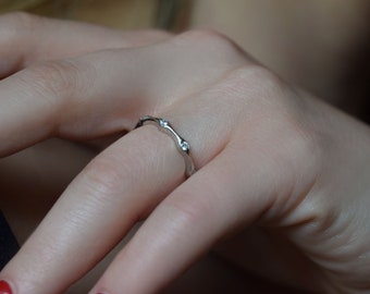 CZ ring, minimalist ring, delicate ring, stacking ring