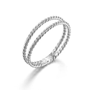 Tiny gold ring Thin ring Minimalist jewelry Stacking ring Double Silber