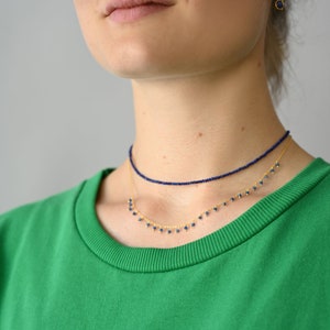 lapis lazuli necklace, blue choker image 5