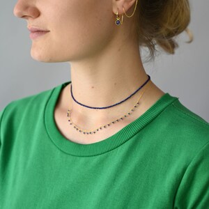 lapis lazuli necklace, blue choker image 6