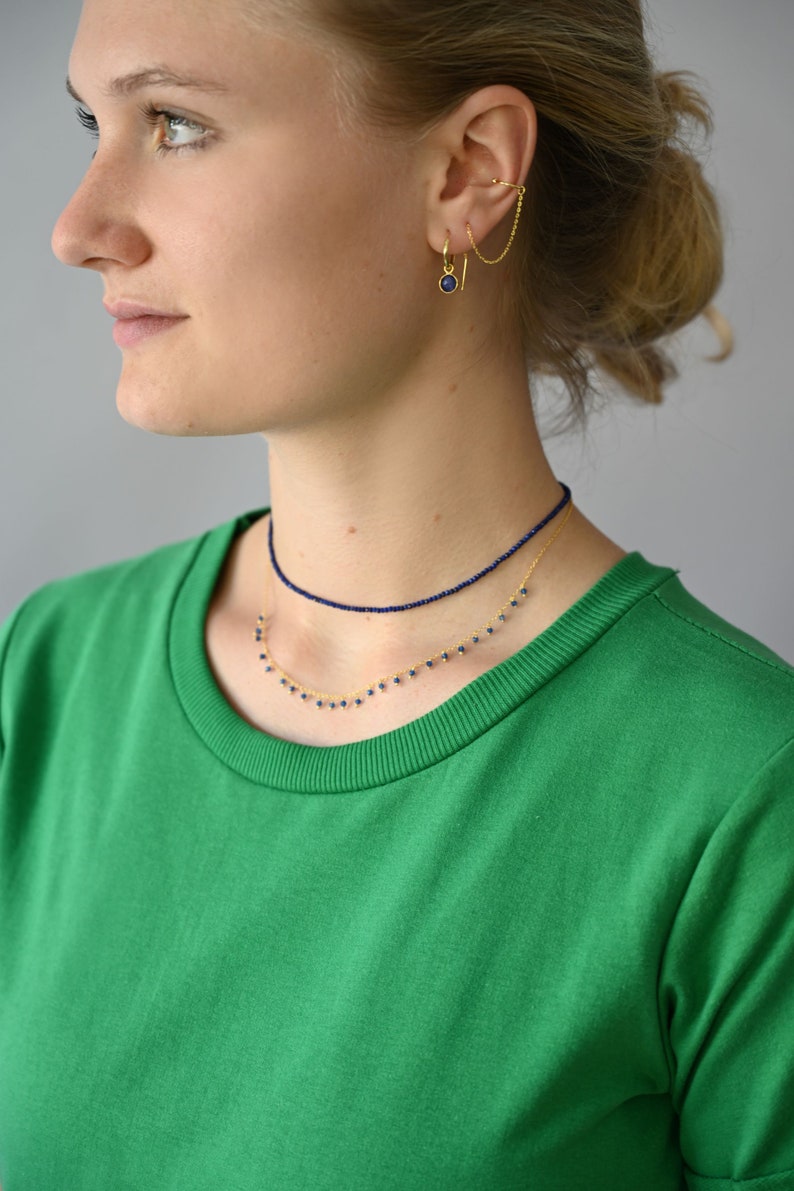 lapis lazuli necklace, blue choker image 6