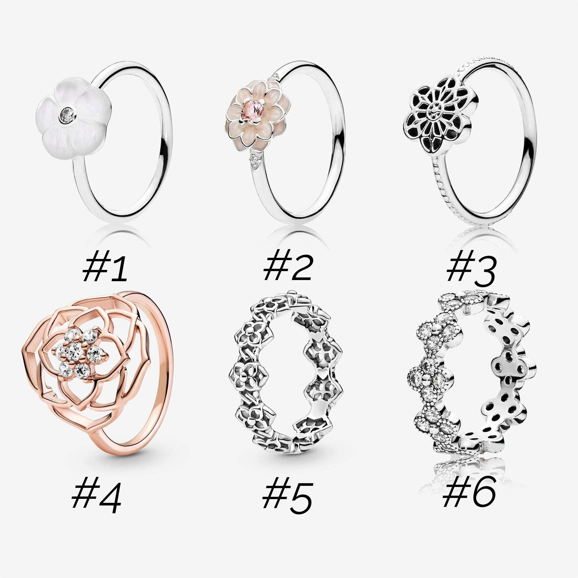 Flower Statement Ring se ajusta al estilo Pandora en 925 Etsy