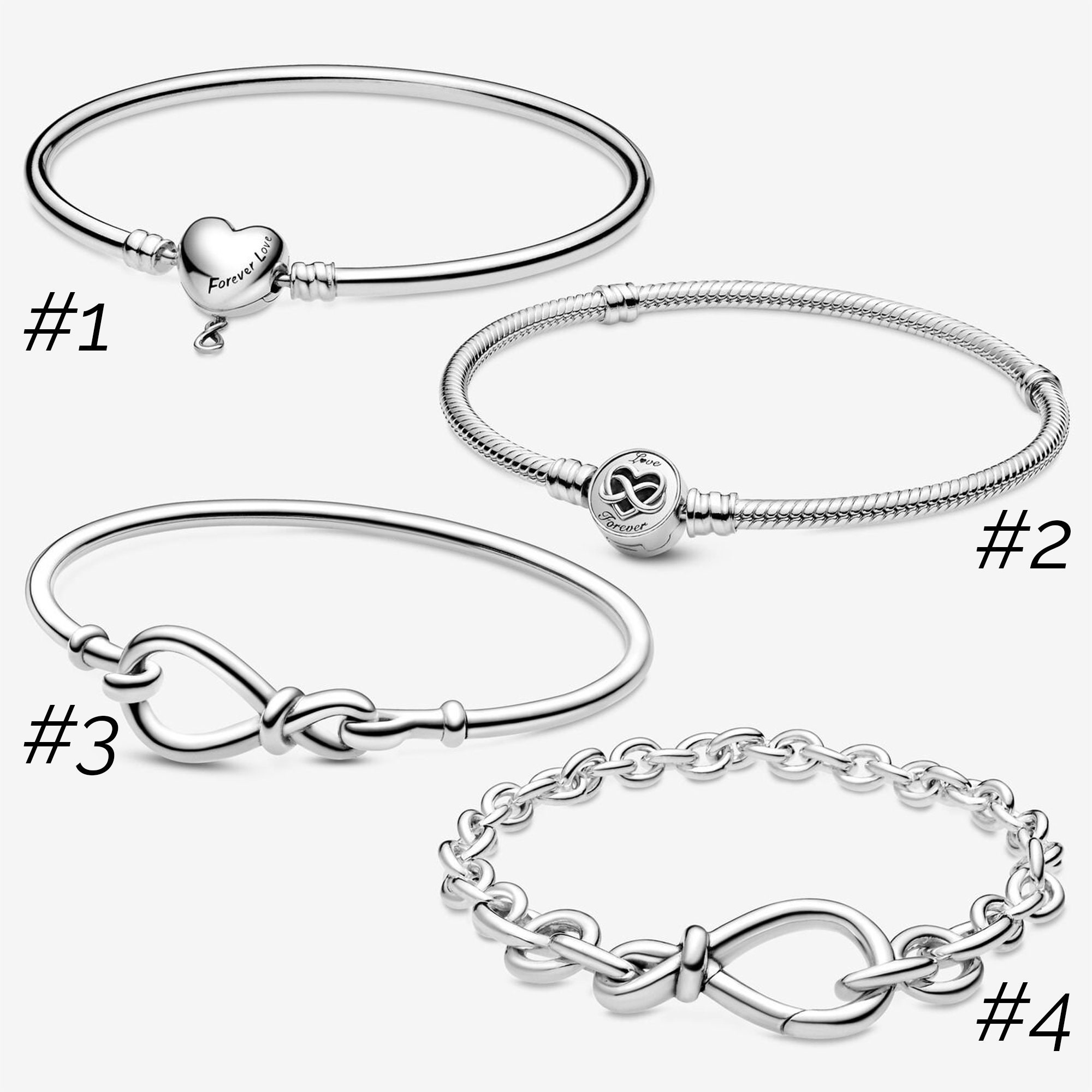 Infinity Heart Charm Bracelet fit Pandora Charms in 925 Etsy