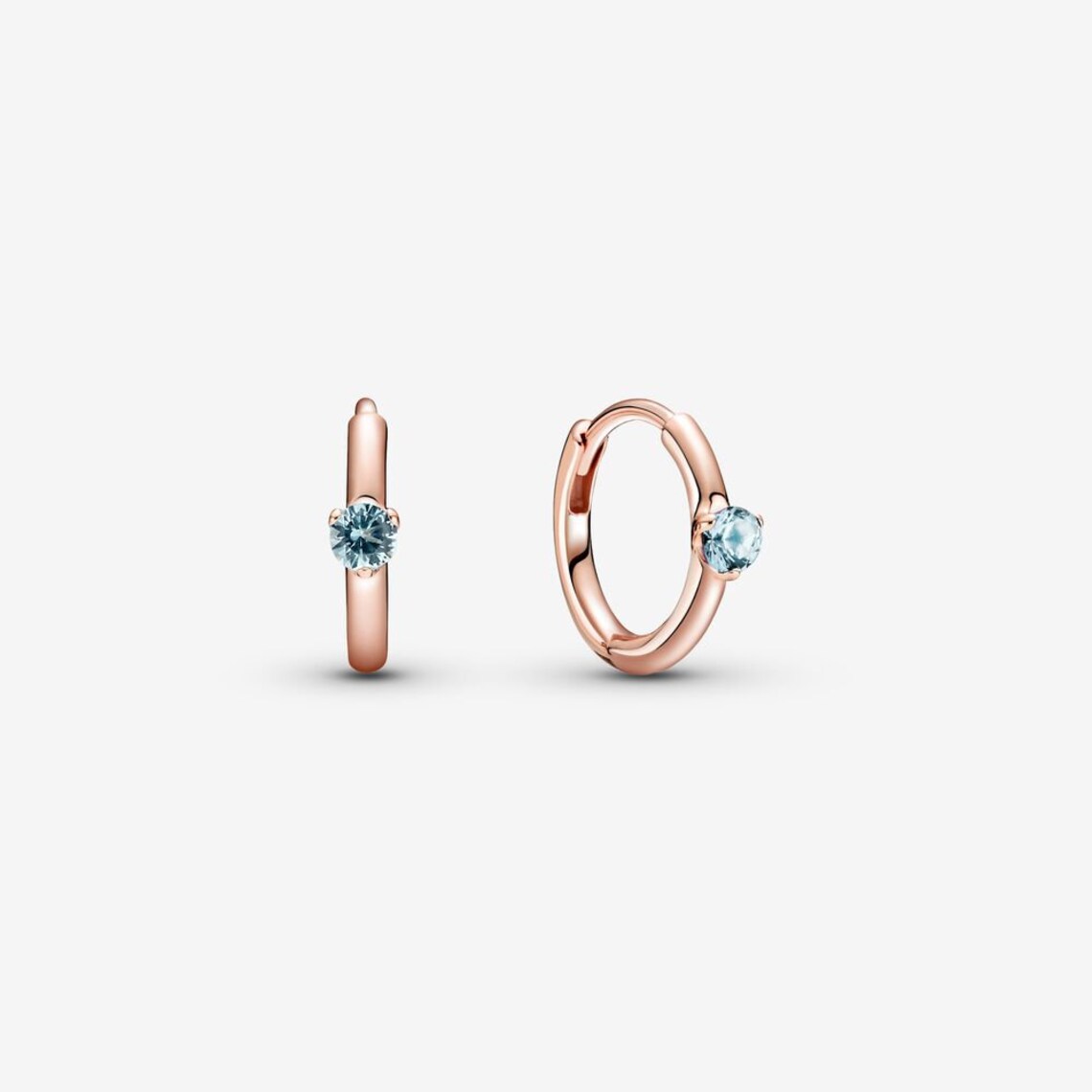 2021 New Solitaire Huggie Hoop Earrings in Rose Gold Plated Etsy
