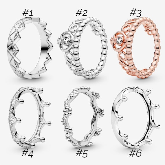 Tiara Crown Rings fit Pandora Style in 925 Sterling Silver Etsy