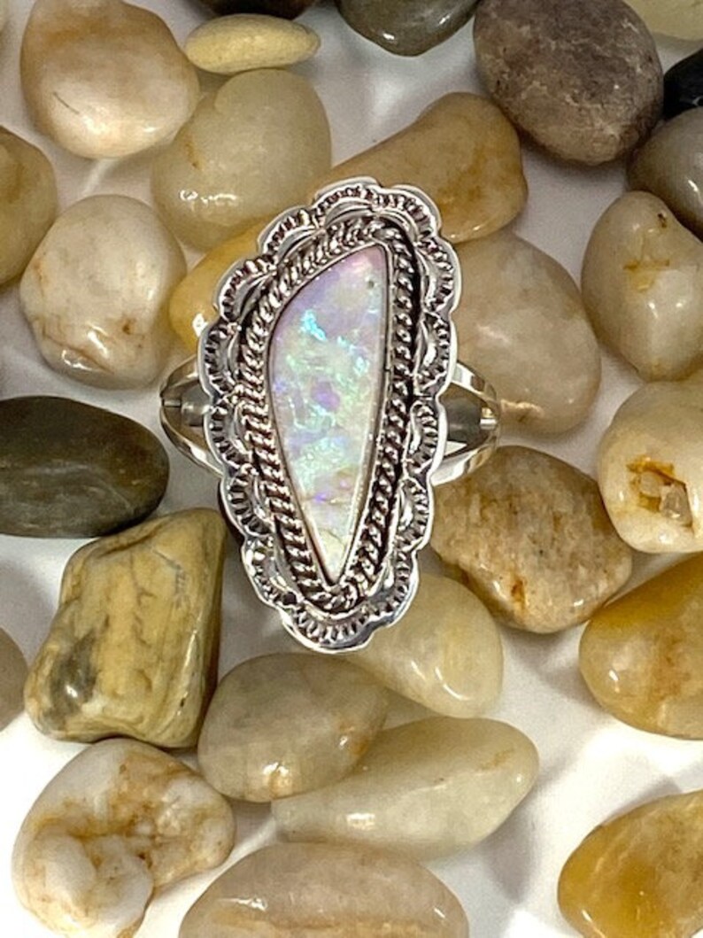 Laboratory Grown Opal Ring Size 8 1/2 Etsy