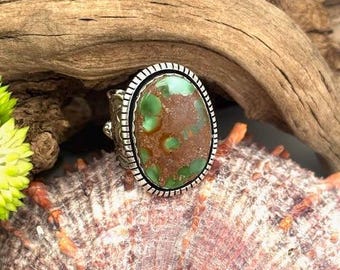 Bague tendance verte Royston turquoise avec appliqués ronds taille 8 1/2