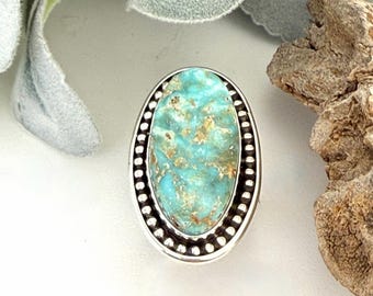 Bague plastron turquoise doublement ornée « Ice Cream » d'Appaloosa, taille 12 1/2