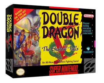 Double Dragon V SNES Box Manual and Tray NO GAME included