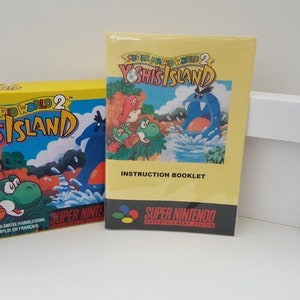 Super Mario World 2 Yoshi's Island SNES Box Manuale e vassoio NESSUN GIOCO incluso