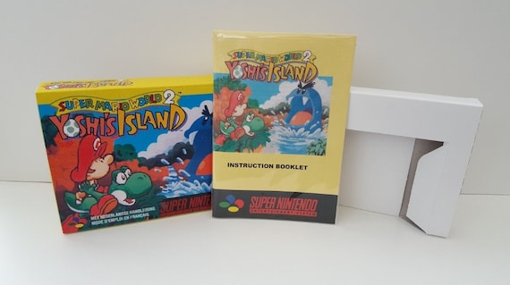 Super Mario World 2 Yoshi's Island SNES Box Manual and Tray NO