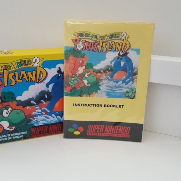 Super Mario World 2 Yoshi's Island SNES Box Manuel et plateau AUCUN JEU inclus