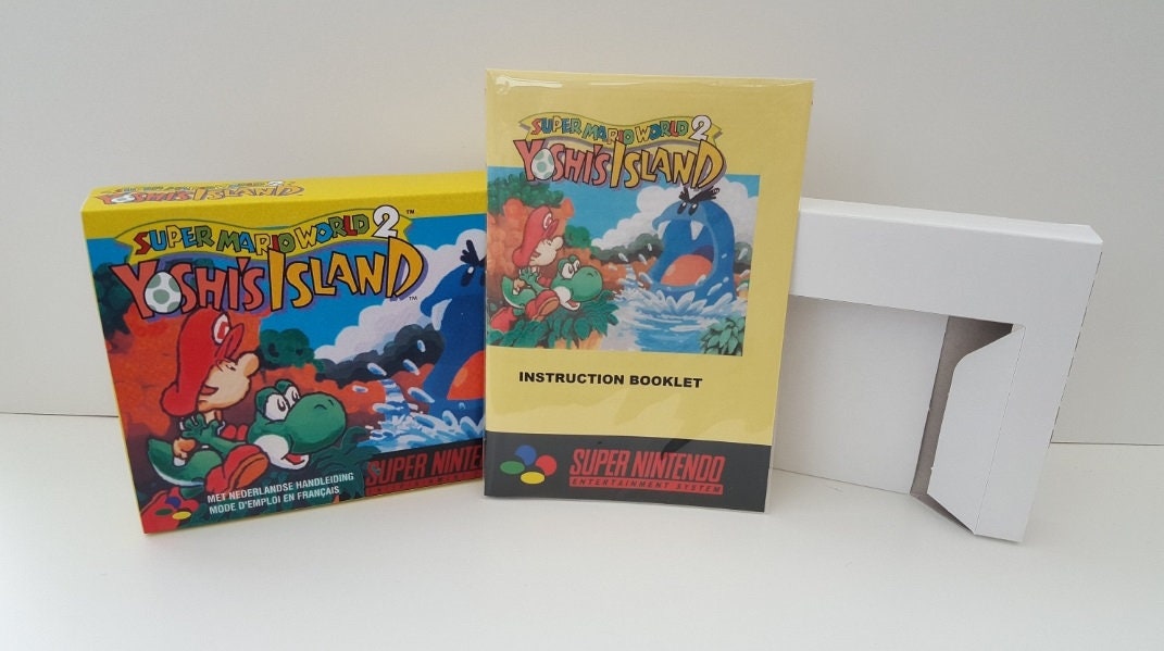 Super Mario World 2 Yoshi's Island SNES Box Manual and Tray NO