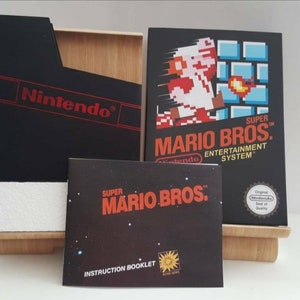 Super Mario Bros NES Box Manual Poly Block Dust Cover - GIOCO NON incluso