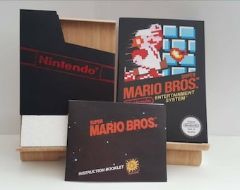 Super Mario Bros NES Box Manual Poly Block Dust Cover - NO GAME included