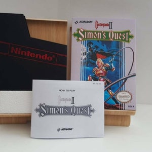 Castlevania Simon's Quest NES Box Manual Poly Block Dust Cover - NESSUN GIOCO incluso