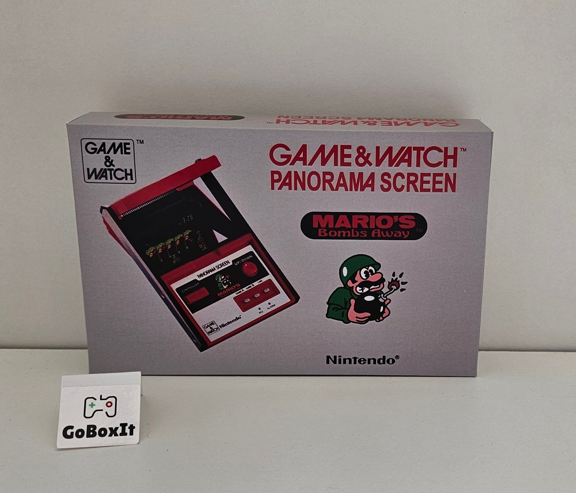 Mario Bombs Away TB-94 Panorama Screen Game & Watch Box and Manual