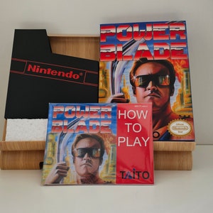 Manual de la caja de NES Power Blade, cubierta protectora de bloque de polímero (sin juego incluido)