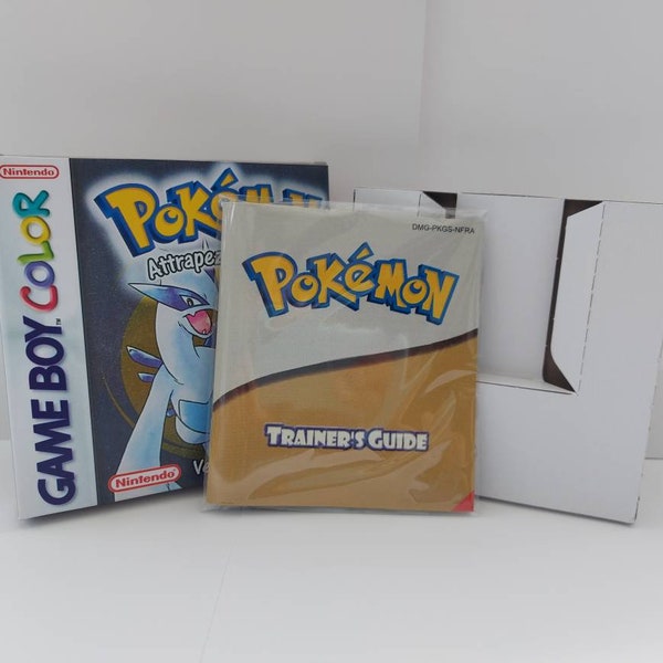 Boîte couleur Gameboy Pokémon Silver, manuel et plateau - JEU SANS COMPRIS Anglais Français Allemand Australien Etats-Unis