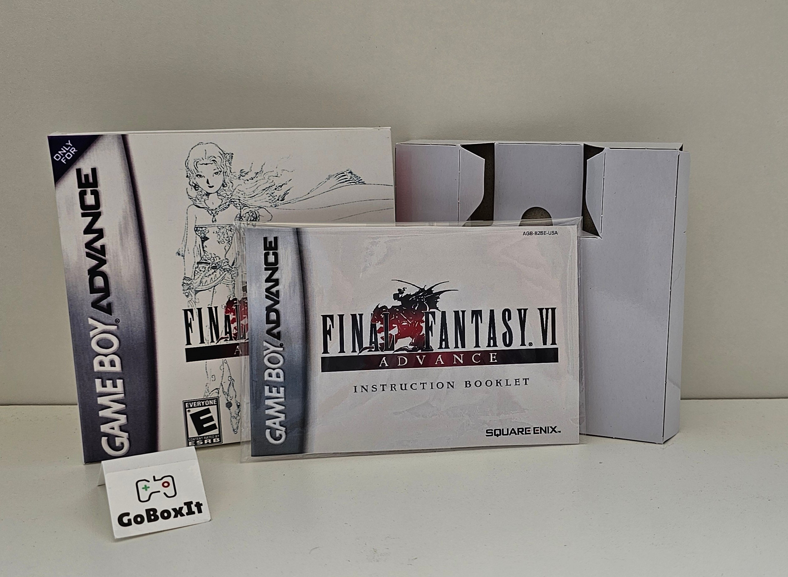 Final Fantasy VI Gameboy Advance Box Manual & Tray - NO GAME