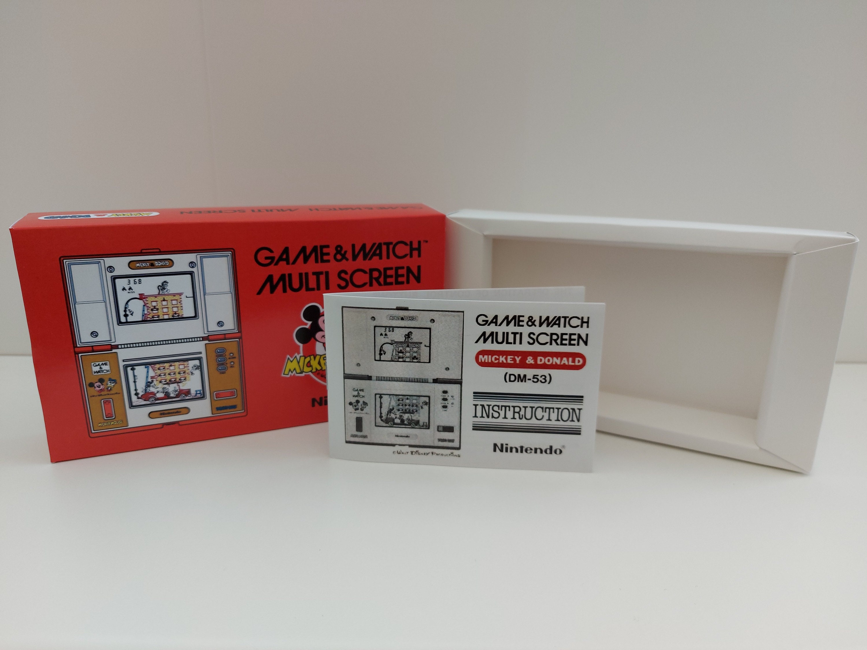 Mickey and Donald DM-53 Game & Watch Box Manual and Tray - NO GAME 