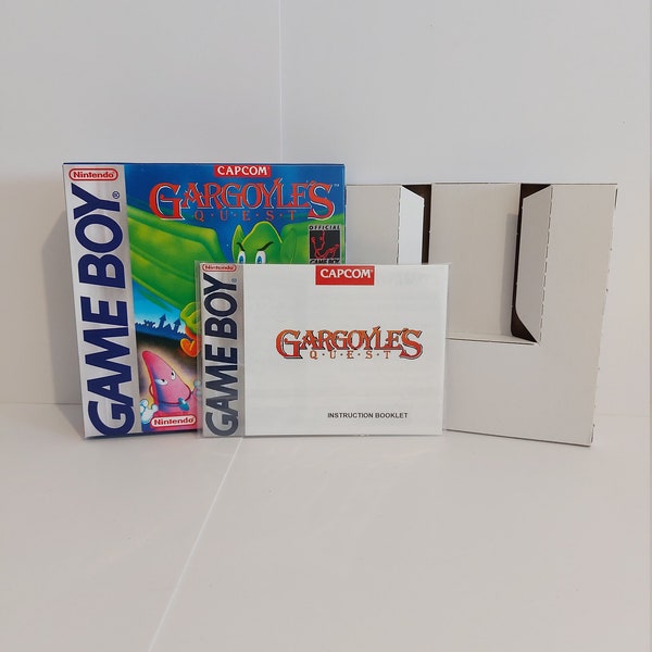 Gargoyles Quest Gameboy Box Manual & Tray - NO GAME included