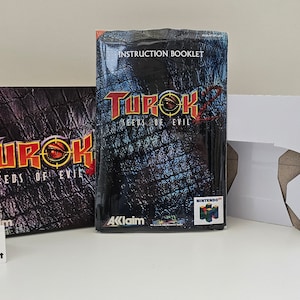 Turok 2 Seeds of Evil N64 Box Manuale Tray Nessun gioco incluso USA o PAL