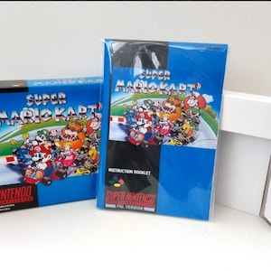 Super Mario Kart SNES Box Manual & Tray - NO GAME included