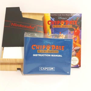 Manual de caja de NES Chip &#39;N&#39; Dale Rescue Rangers Funda protectora Poly Block (NO INCLUYE JUEGO)