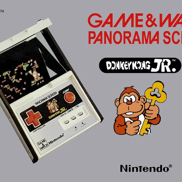 Donkey Kong Jr CJ-93 Panorama Screen Game & Watch  Box and Manual -  NO GAME included