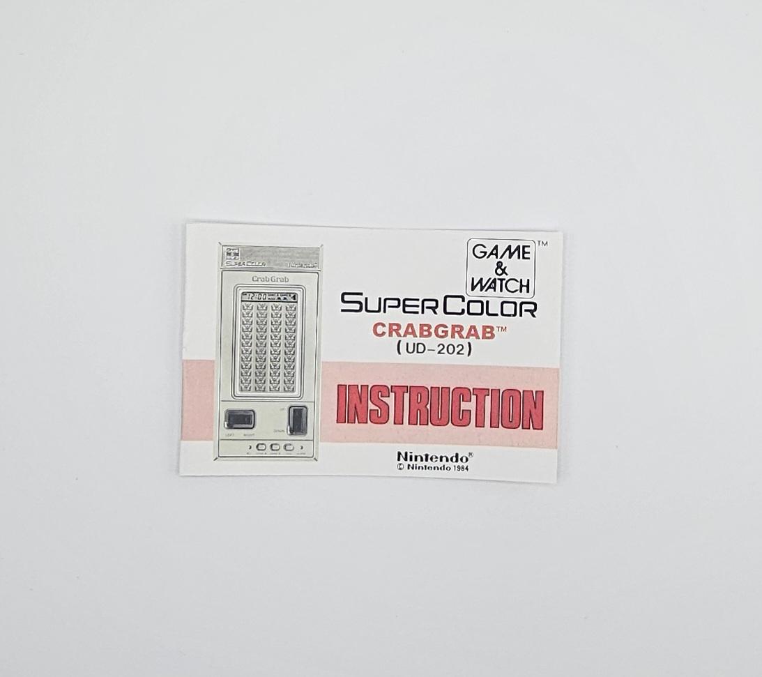 Crab Grab UD-202 ゲーム＆ウォッチ ボックスとマニュアル - ゲームは