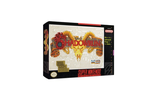 SNES Box & Tray Shadowrun NO GAME Included Gamer Gift for 
