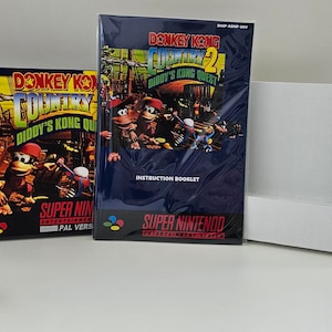 Manuale e vassoio della scatola SNES di Donkey Kong Country 2 NESSUN GIOCO incluso
