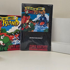 Super Mario World 2 Yoshi's Island SNES Box Manuale e vassoio NESSUN GIOCO incluso