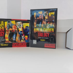 Ninja Gaiden Trilogy SNES Box Manual and Tray NO GAME included