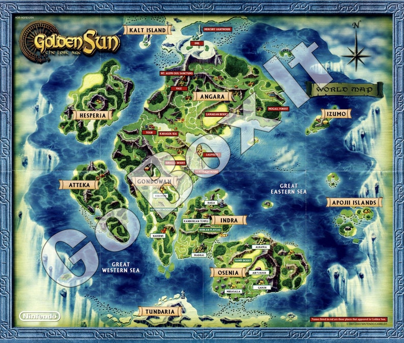 Golden Sun 2 The Lost Age GameBoy Advance Box Manual Map & Tray NO GAME included image 6