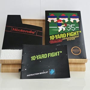Manual de caja de NES de 10 Yard Fight, cubierta protectora de bloque de polietileno (sin juego incluido)