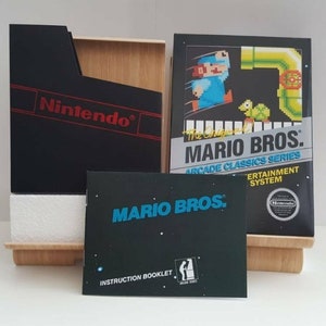 Mario Bros NES Box Manual Poly Block Dust Cover - GIOCO NON incluso